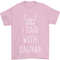 I Raid With Ragnar The Vikings Valhalla Mens T-Shirt Cotton Gildan Light Pink