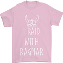 I Raid With Ragnar The Vikings Valhalla Mens T-Shirt Cotton Gildan Light Pink