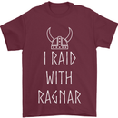 I Raid With Ragnar The Vikings Valhalla Mens T-Shirt Cotton Gildan Maroon