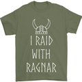 I Raid With Ragnar The Vikings Valhalla Mens T-Shirt Cotton Gildan Military Green