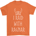 I Raid With Ragnar The Vikings Valhalla Mens T-Shirt Cotton Gildan Orange