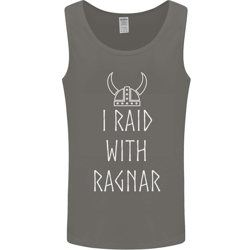 I Raid With Ragnar The Vikings Valhalla Mens Vest Tank Top Charcoal