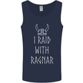 I Raid With Ragnar The Vikings Valhalla Mens Vest Tank Top Navy Blue