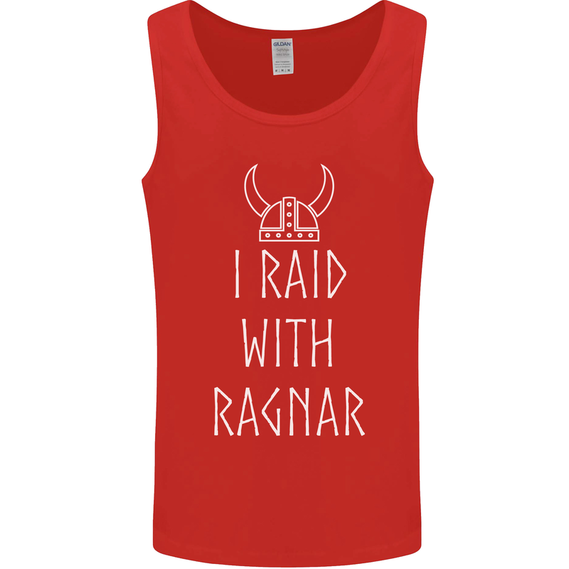 I Raid With Ragnar The Vikings Valhalla Mens Vest Tank Top Red
