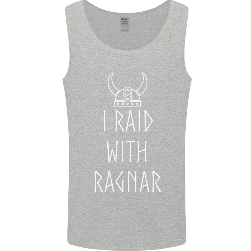 I Raid With Ragnar The Vikings Valhalla Mens Vest Tank Top Sports Grey