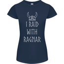 I Raid With Ragnar The Vikings Valhalla Womens Petite Cut T-Shirt Navy Blue