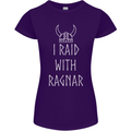 I Raid With Ragnar The Vikings Valhalla Womens Petite Cut T-Shirt Purple