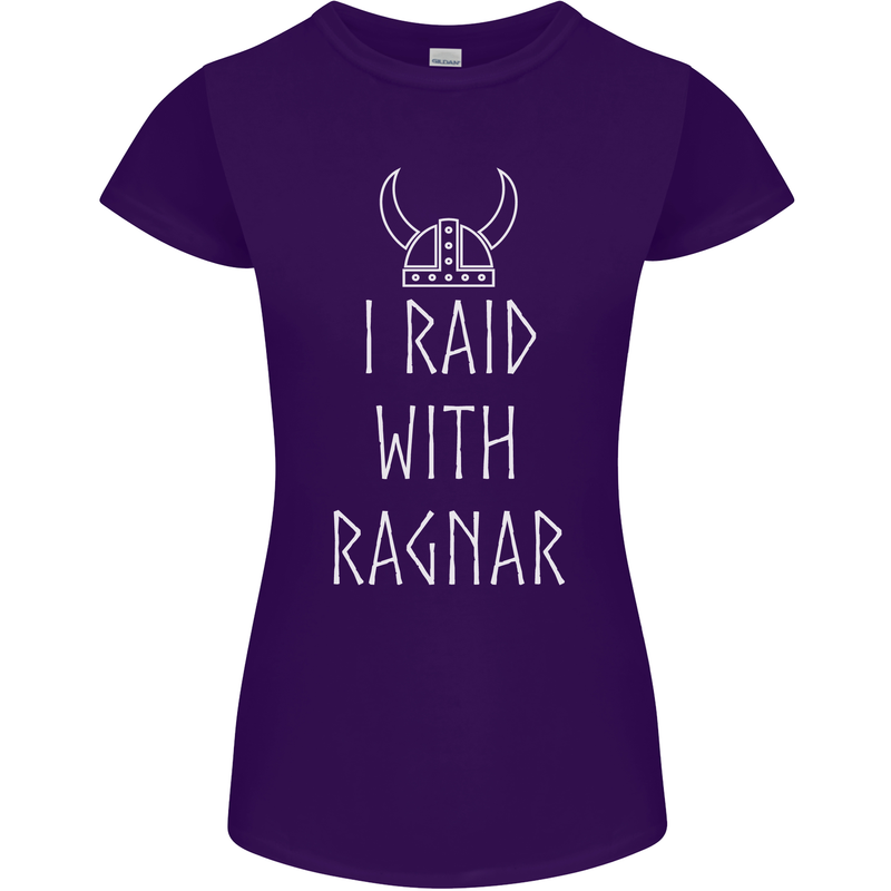I Raid With Ragnar The Vikings Valhalla Womens Petite Cut T-Shirt Purple