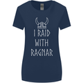 I Raid With Ragnar The Vikings Valhalla Womens Wider Cut T-Shirt Navy Blue