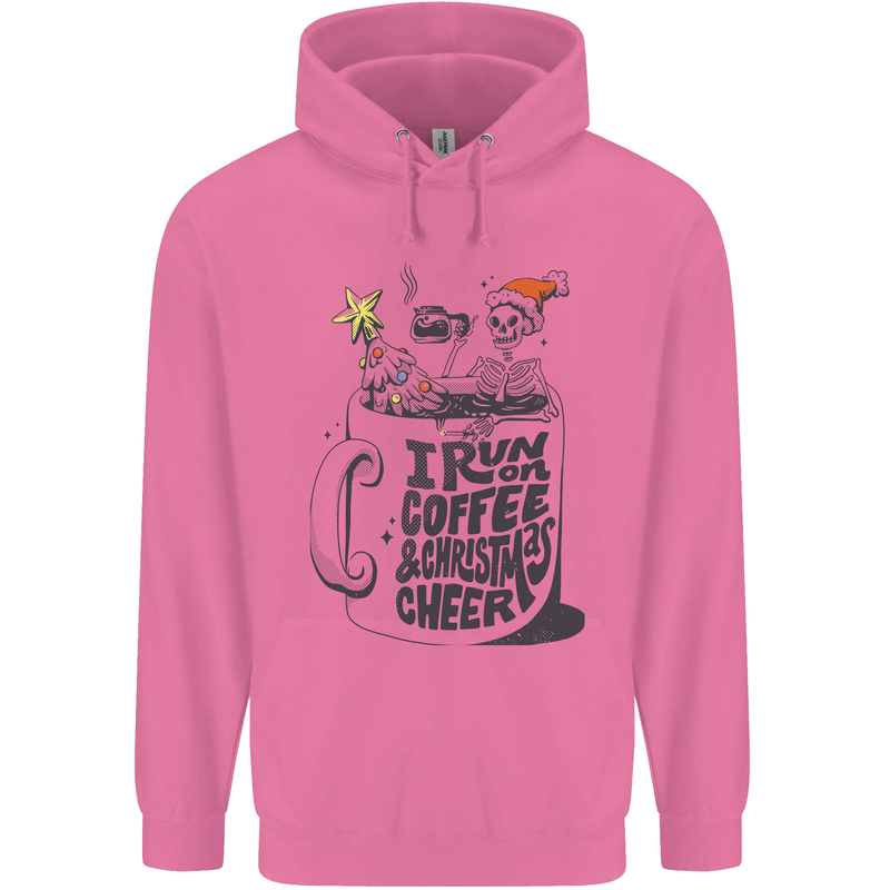 I Run On Coffee and Christmas Cheer Skull Childrens Kids Hoodie Azalea