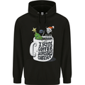 I Run On Coffee and Christmas Cheer Skull Childrens Kids Hoodie Black