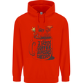 I Run On Coffee and Christmas Cheer Skull Childrens Kids Hoodie Bright Red