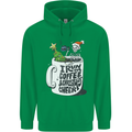 I Run On Coffee and Christmas Cheer Skull Childrens Kids Hoodie Irish Green