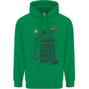 I Run On Coffee and Christmas Cheer Skull Childrens Kids Hoodie Irish Green