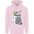 I Run On Coffee and Christmas Cheer Skull Childrens Kids Hoodie Light Pink