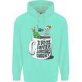 I Run On Coffee and Christmas Cheer Skull Childrens Kids Hoodie Peppermint