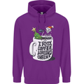 I Run On Coffee and Christmas Cheer Skull Childrens Kids Hoodie Purple