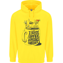 I Run On Coffee and Christmas Cheer Skull Childrens Kids Hoodie Yellow