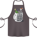 I Run On Coffee and Christmas Cheer Skull Cotton Apron 100% Organic Dark Grey