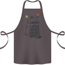I Run On Coffee and Christmas Cheer Skull Cotton Apron 100% Organic Dark Grey