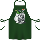 I Run On Coffee and Christmas Cheer Skull Cotton Apron 100% Organic Forest Green