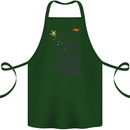 I Run On Coffee and Christmas Cheer Skull Cotton Apron 100% Organic Forest Green