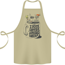 I Run On Coffee and Christmas Cheer Skull Cotton Apron 100% Organic Khaki