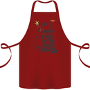 I Run On Coffee and Christmas Cheer Skull Cotton Apron 100% Organic Maroon