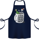 I Run On Coffee and Christmas Cheer Skull Cotton Apron 100% Organic Navy Blue
