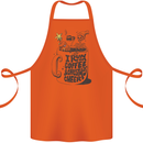 I Run On Coffee and Christmas Cheer Skull Cotton Apron 100% Organic Orange