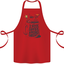 I Run On Coffee and Christmas Cheer Skull Cotton Apron 100% Organic Red