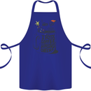I Run On Coffee and Christmas Cheer Skull Cotton Apron 100% Organic Royal Blue