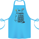 I Run On Coffee and Christmas Cheer Skull Cotton Apron 100% Organic Turquoise