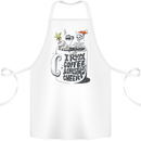 I Run On Coffee and Christmas Cheer Skull Cotton Apron 100% Organic White