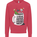 I Run On Coffee and Christmas Cheer Skull Kids Sweatshirt Jumper Heliconia