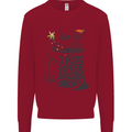 I Run On Coffee and Christmas Cheer Skull Kids Sweatshirt Jumper Red