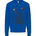 I Run On Coffee and Christmas Cheer Skull Kids Sweatshirt Jumper Royal Blue