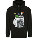 I Run On Coffee and Christmas Cheer Skull Mens 80% Cotton Hoodie Black