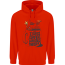 I Run On Coffee and Christmas Cheer Skull Mens 80% Cotton Hoodie Bright Red