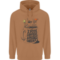 I Run On Coffee and Christmas Cheer Skull Mens 80% Cotton Hoodie Caramel Latte