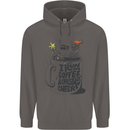 I Run On Coffee and Christmas Cheer Skull Mens 80% Cotton Hoodie Charcoal