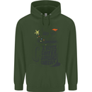 I Run On Coffee and Christmas Cheer Skull Mens 80% Cotton Hoodie Forest Green