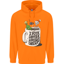 I Run On Coffee and Christmas Cheer Skull Mens 80% Cotton Hoodie Orange