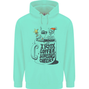 I Run On Coffee and Christmas Cheer Skull Mens 80% Cotton Hoodie Peppermint