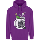 I Run On Coffee and Christmas Cheer Skull Mens 80% Cotton Hoodie Purple