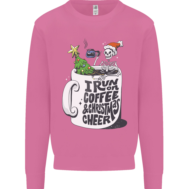 I Run On Coffee and Christmas Cheer Skull Mens Sweatshirt Jumper Azalea