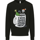 I Run On Coffee and Christmas Cheer Skull Mens Sweatshirt Jumper Black