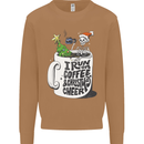 I Run On Coffee and Christmas Cheer Skull Mens Sweatshirt Jumper Caramel Latte