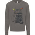 I Run On Coffee and Christmas Cheer Skull Mens Sweatshirt Jumper Charcoal