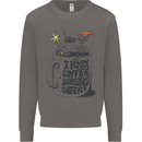 I Run On Coffee and Christmas Cheer Skull Mens Sweatshirt Jumper Charcoal